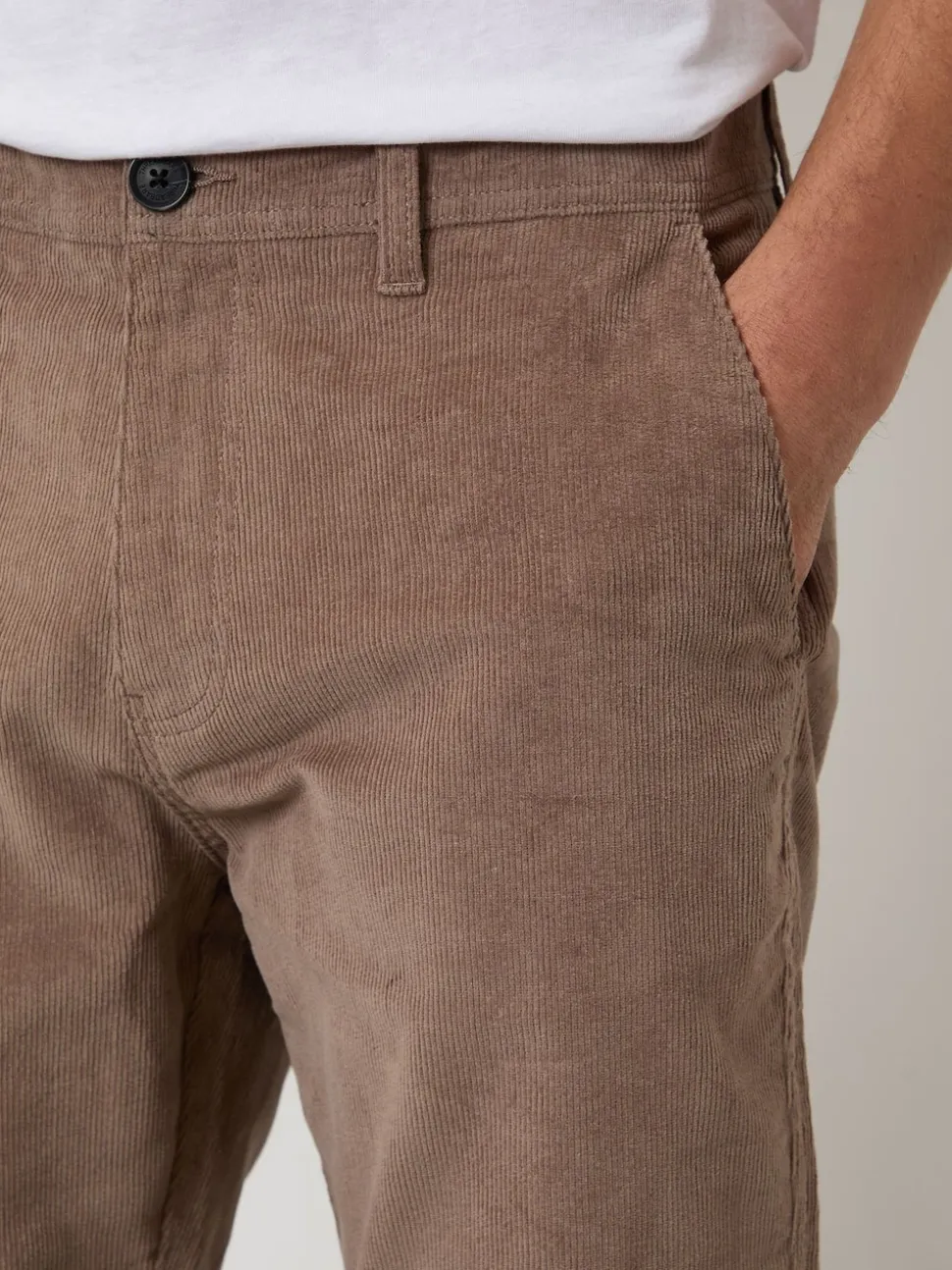 Threadbare Brown Straight Leg Stretch Corduroy Trousers