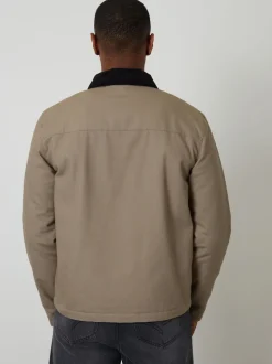 Threadbare Brown Zip Through Lightweight Jacket With Quilting