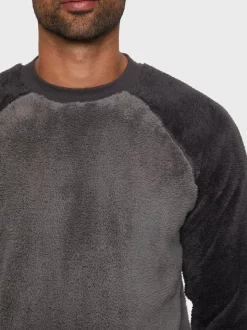 Threadbare Charcoal Borg Pyjamas Set