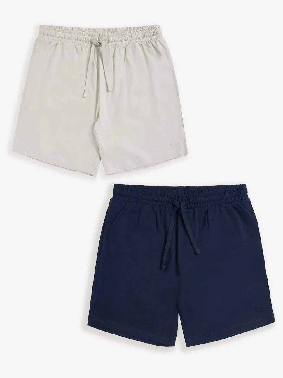 Threadbare Cream/Blue Lounge Shorts 2 Pack