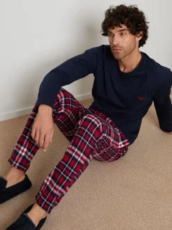 Threadbare Dark Blue Blend Long Sleeve Pyjamas Set