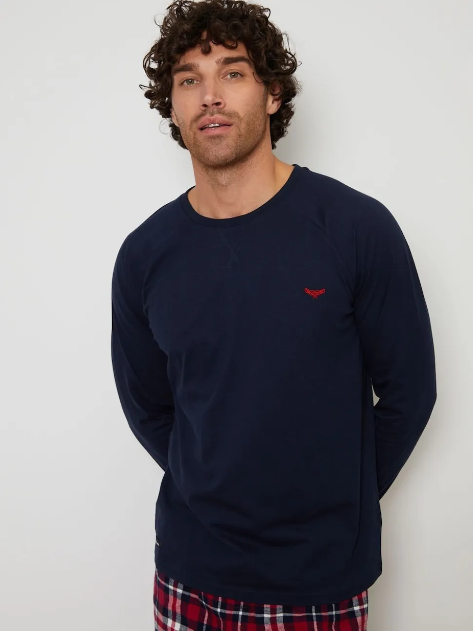 Threadbare Dark Blue Blend Long Sleeve Pyjamas Set