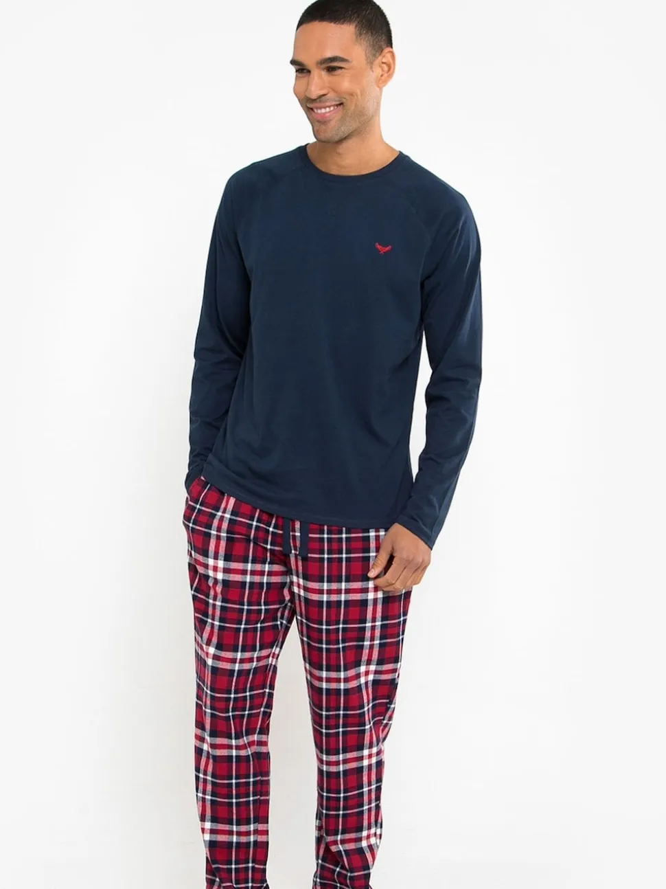 Threadbare Dark Blue Blend Long Sleeve Pyjamas Set
