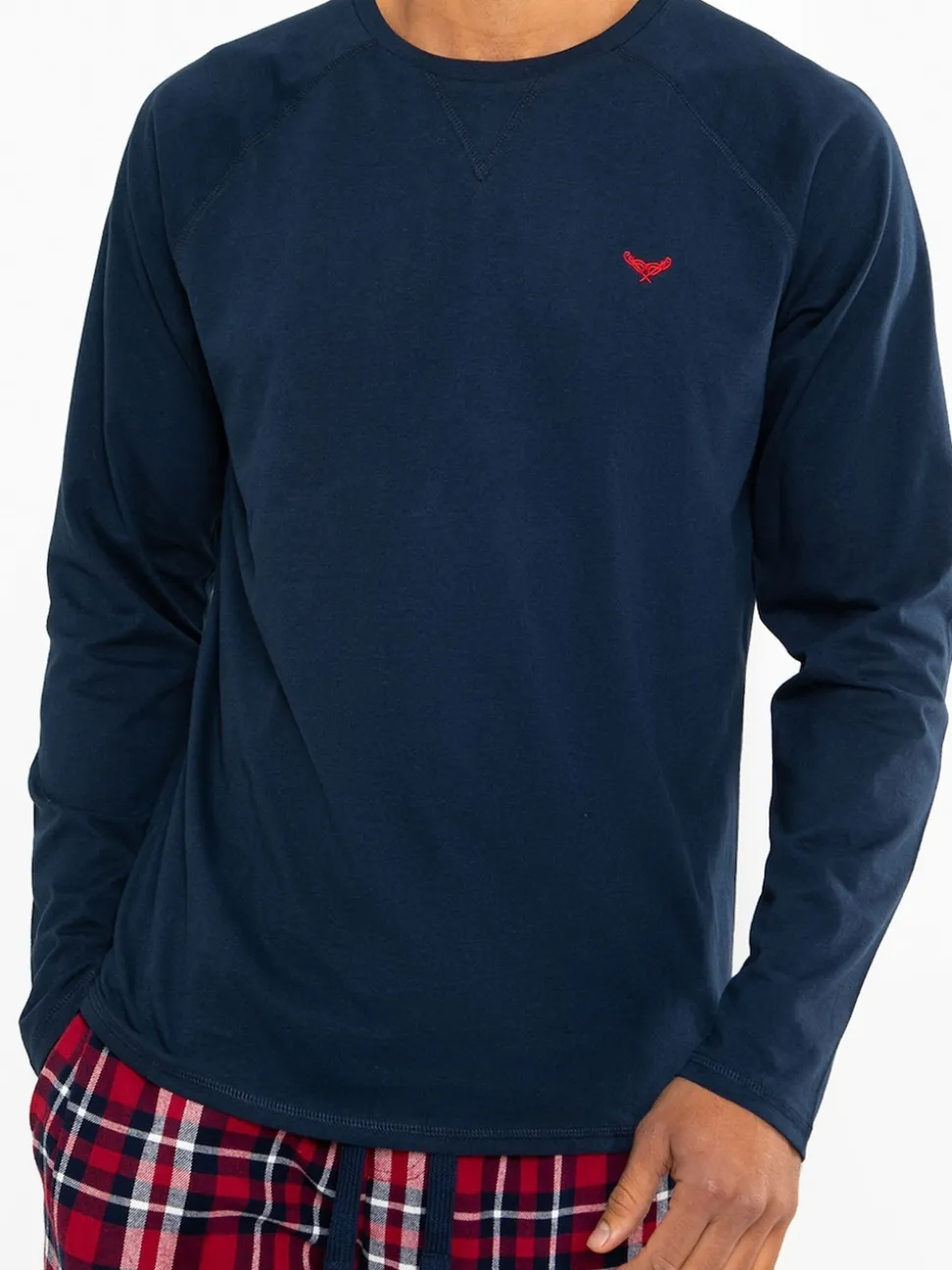 Threadbare Dark Blue Blend Long Sleeve Pyjamas Set
