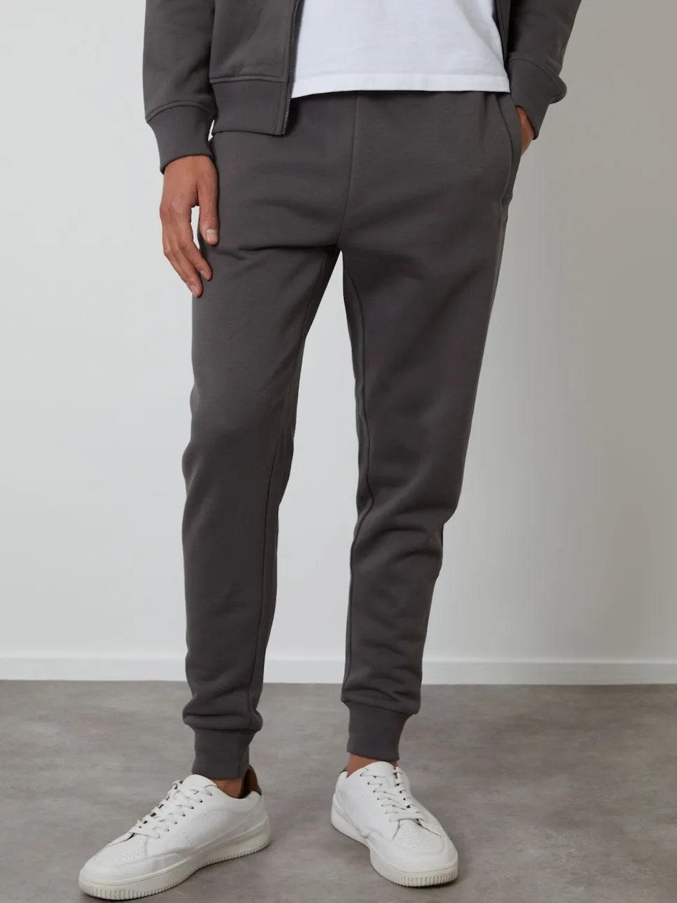 Threadbare Dark Grey Cotton Blend Joggers
