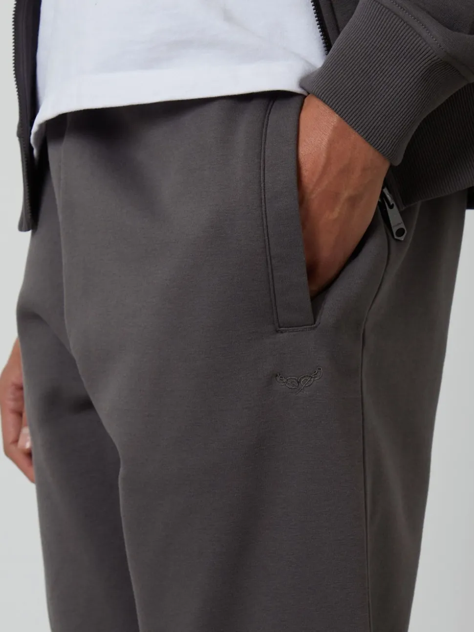 Threadbare Dark Grey Cotton Blend Joggers