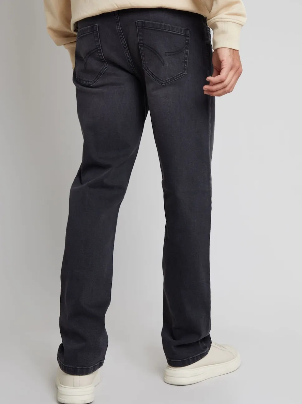 Threadbare Dark Grey Straight Fit Jeans With Stretch