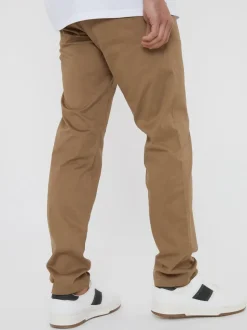 Threadbare Dark Stone Regular Fit Chino Trousers with Stretch