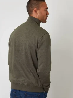 Threadbare Green Quarter Zip Sweatshirt