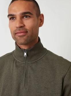 Threadbare Green Quarter Zip Sweatshirt