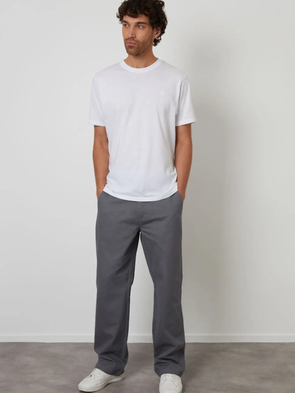 Threadbare Grey Baggy Fit Chino Trousers