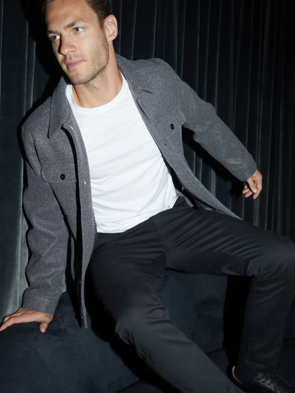 Threadbare Grey Brushed Button Up Shacket