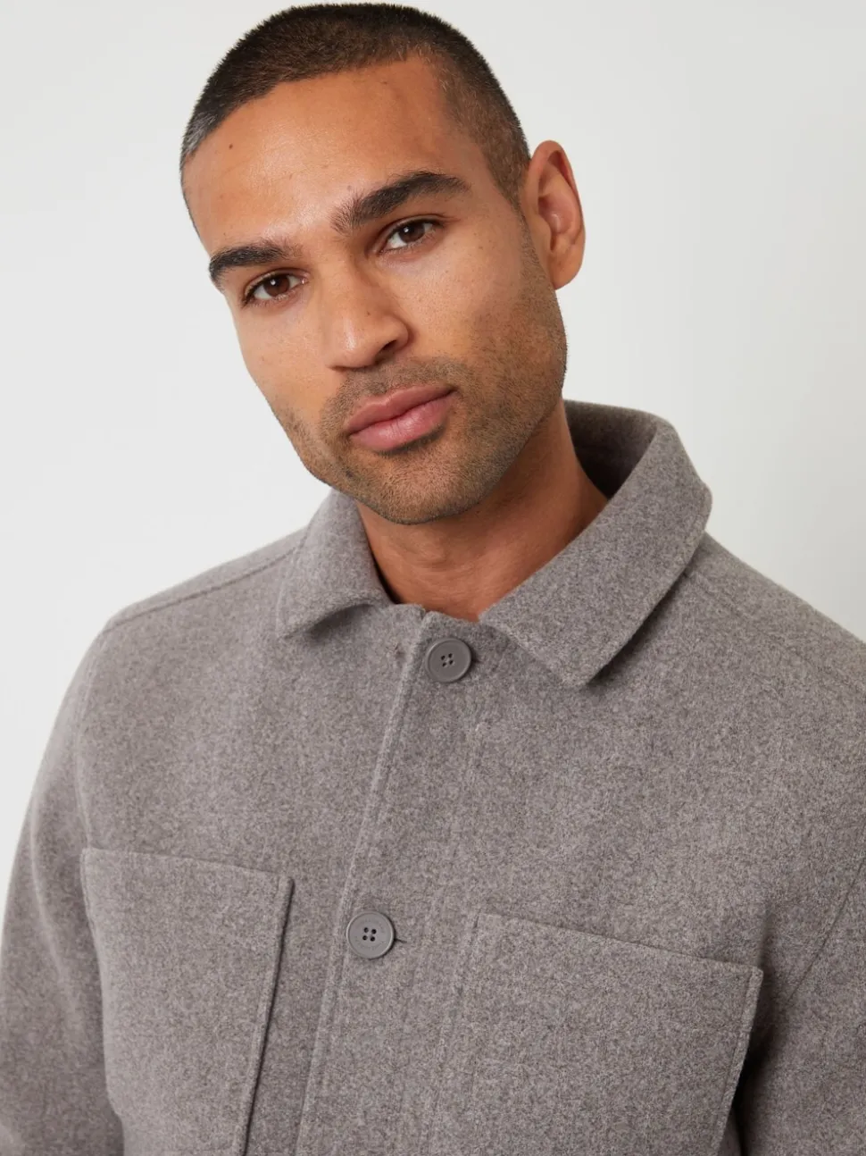 Threadbare Grey Faux Wool Button Up Quilted Shacket