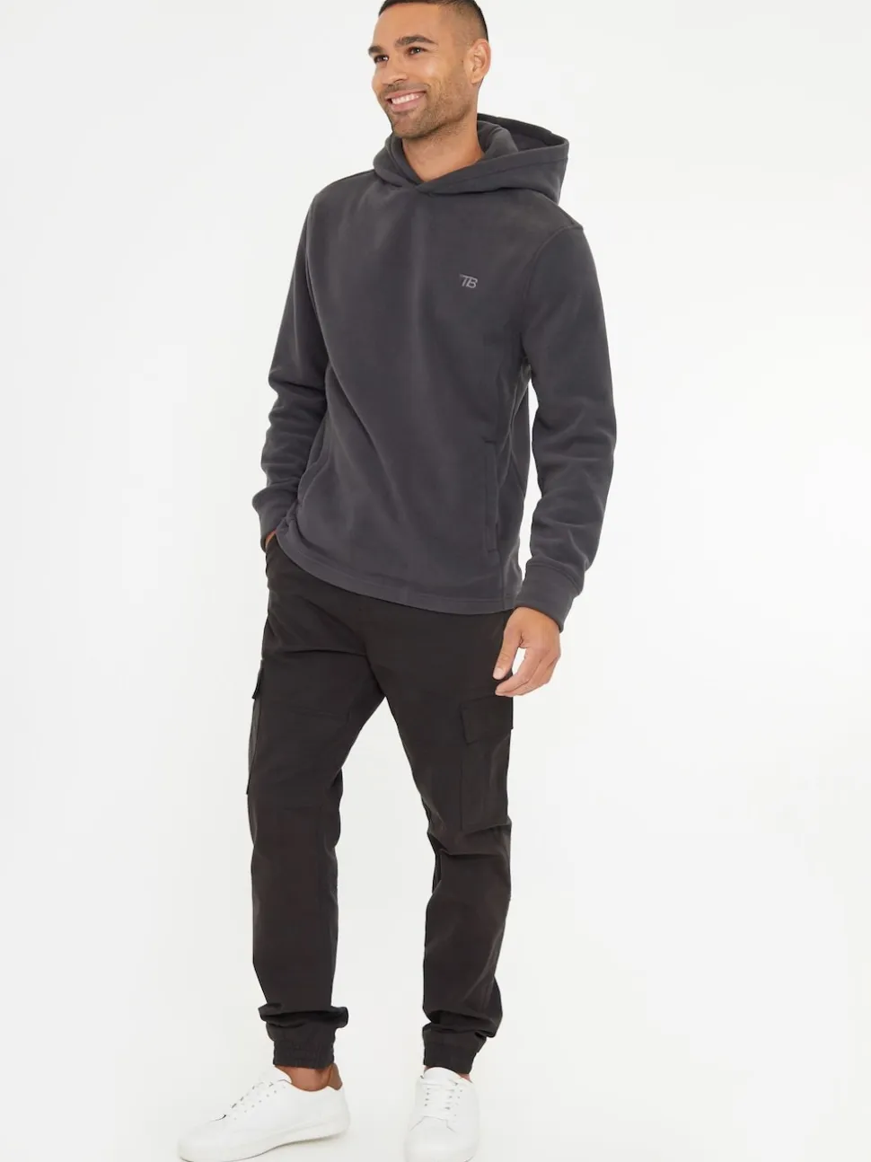 Threadbare Grey Microfleece Overhead Hoodie