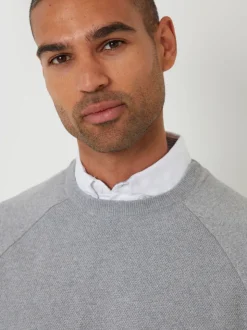 Threadbare Grey Mock Shirt Raglan Knitted Jumper
