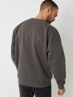 Threadbare Grey Oversized Fit Crew Neck Sweatshirt