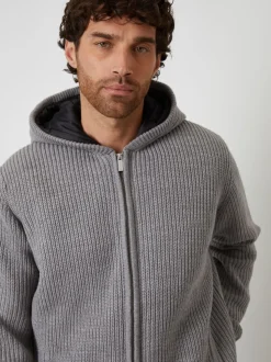 Threadbare Grey Padded Knitted Jacket
