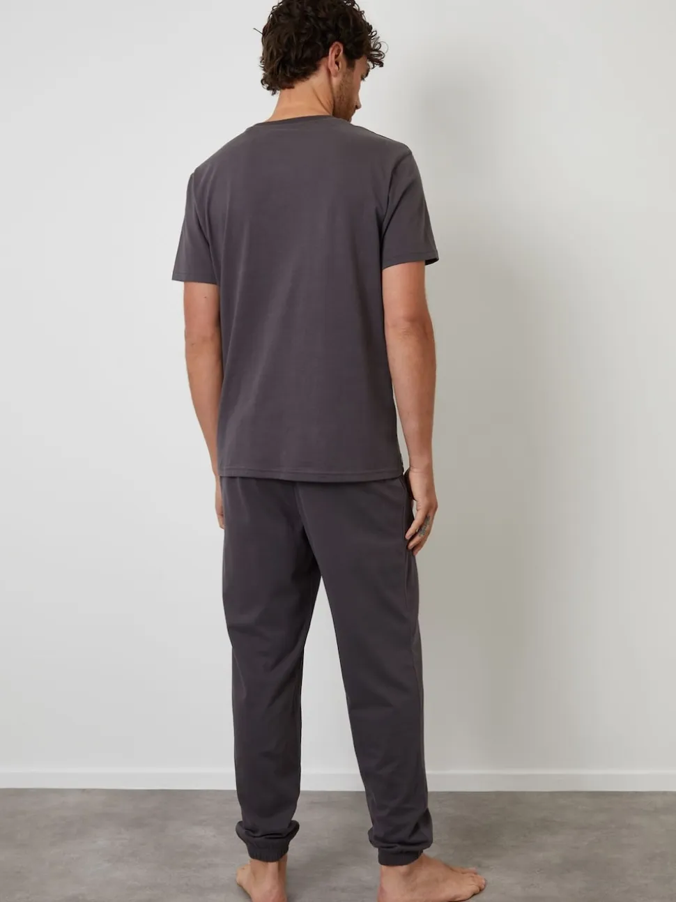 Threadbare Grey Peached Cotton Pyjamas Set