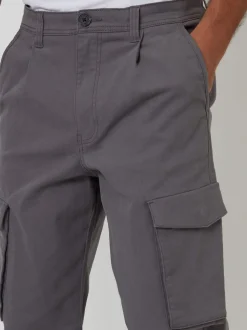 Threadbare Grey Relaxed Fit Stretch Cargo Chinos Trousers