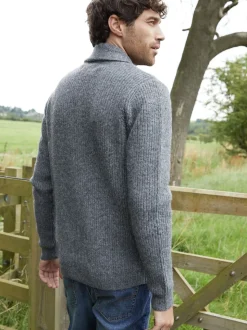 Threadbare Grey Shawl Collar Cardigan