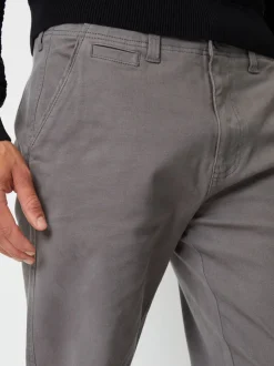 Threadbare Grey Straight Leg Canvas Trousers With Stretch