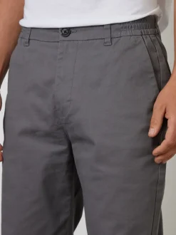 Threadbare Grey Straight Leg Stretch Waist Chino Trousers