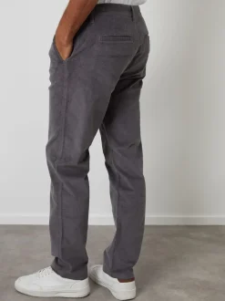 Threadbare Grey Straight Leg Stretch Corduroy Trousers