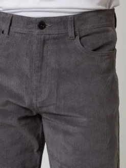 Threadbare Grey Straight Leg 5 Pocket Stretch Corduroy Trousers