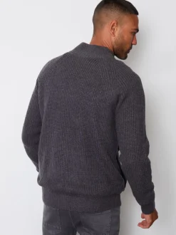 Threadbare Grey Zip Up Cardigan with Microfleece Lining