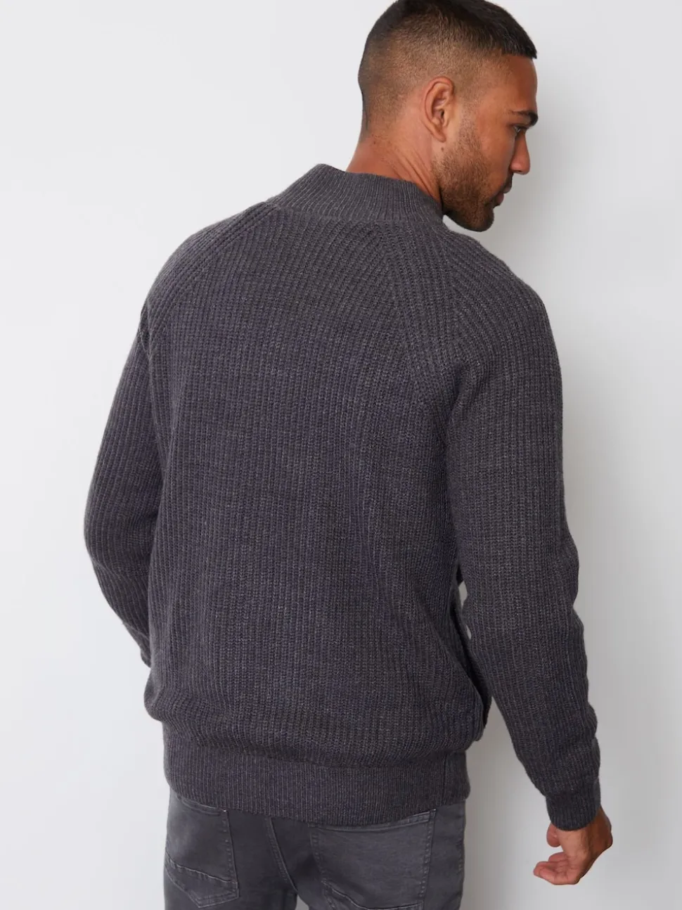 Threadbare Grey Zip Up Cardigan with Microfleece Lining