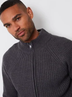 Threadbare Grey Zip Up Cardigan with Microfleece Lining