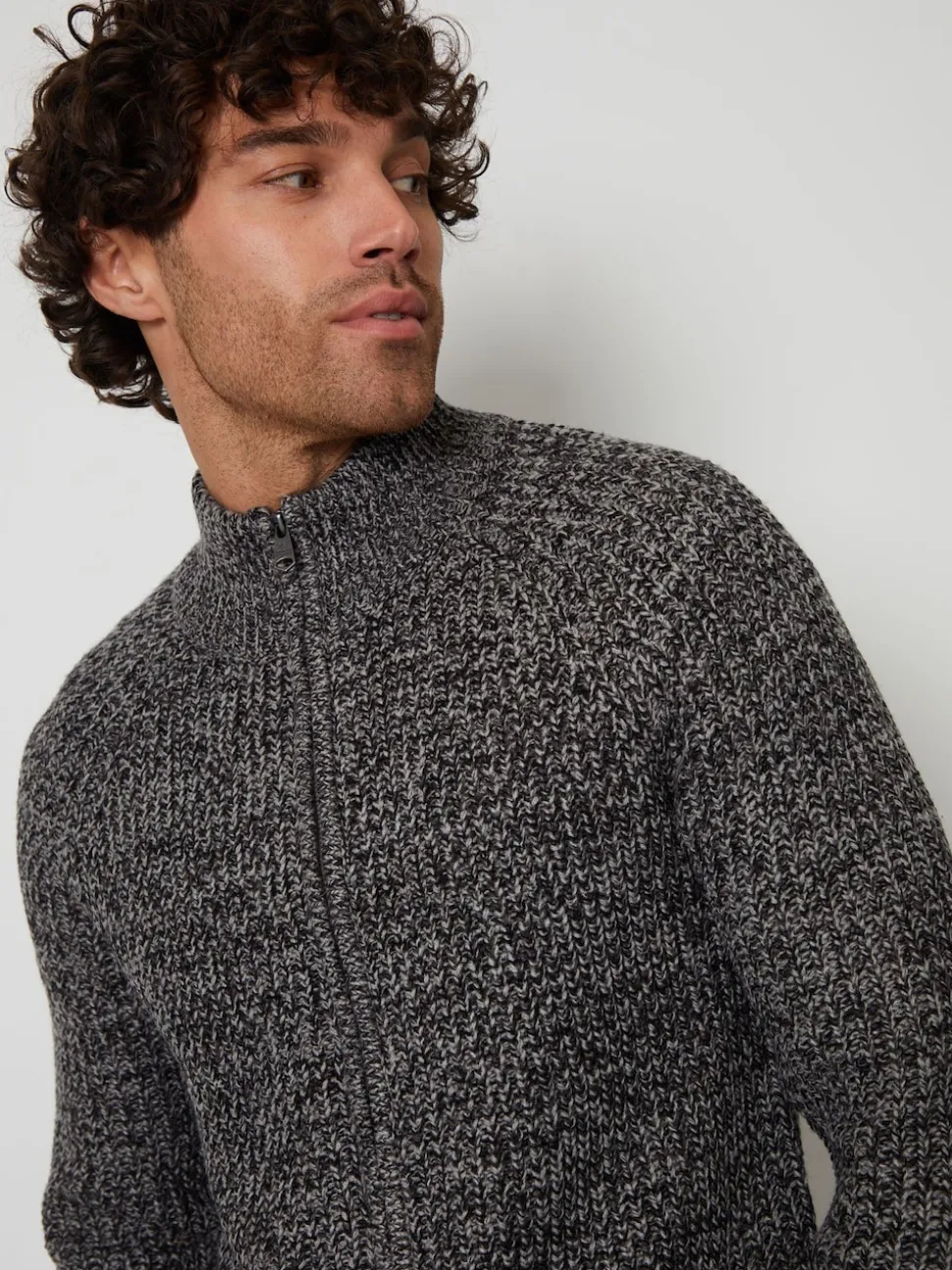Threadbare Grey Zip Up Cardigan