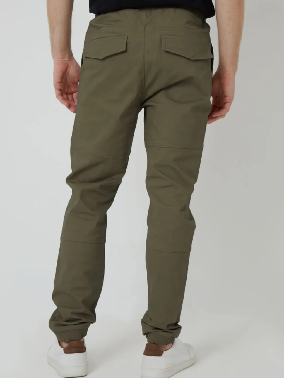 Threadbare Khaki Jogger Style Drawcord Trousers