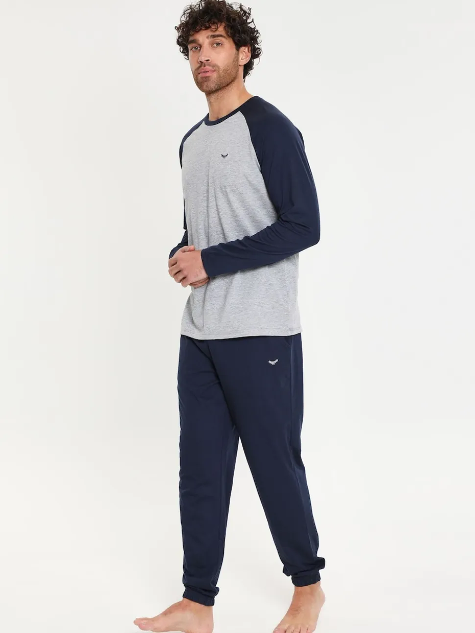 Threadbare Light Blue Blend Long Sleeve Pyjamas Set