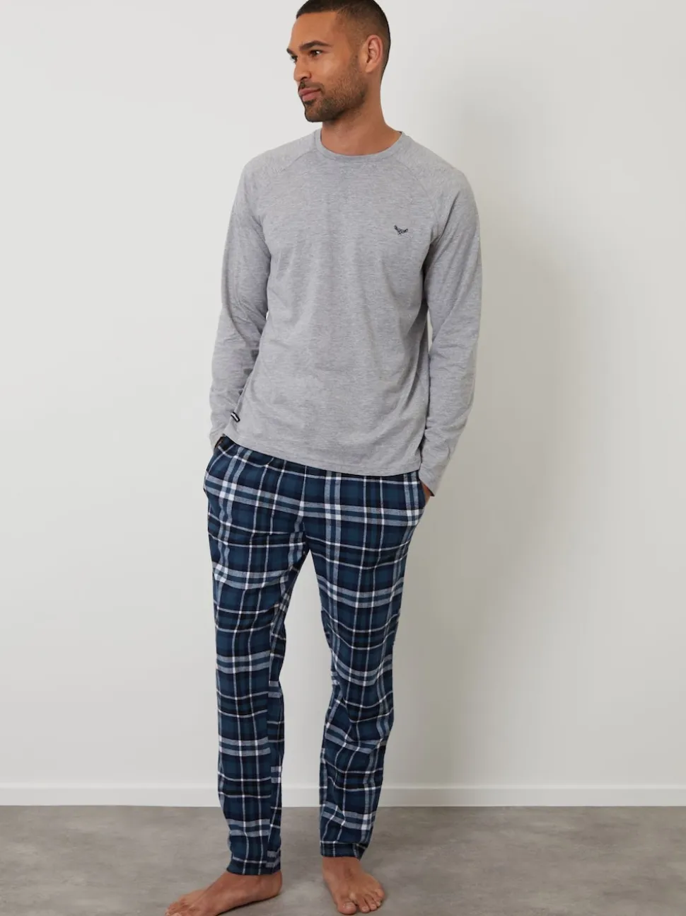 Threadbare Light Grey Blend Long Sleeve Pyjamas Set