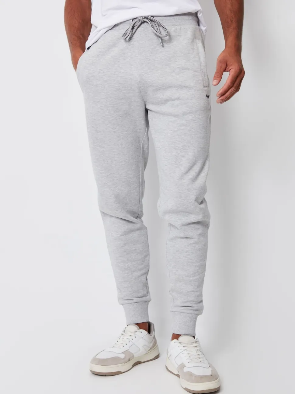 Threadbare Light Grey Cotton Blend Joggers