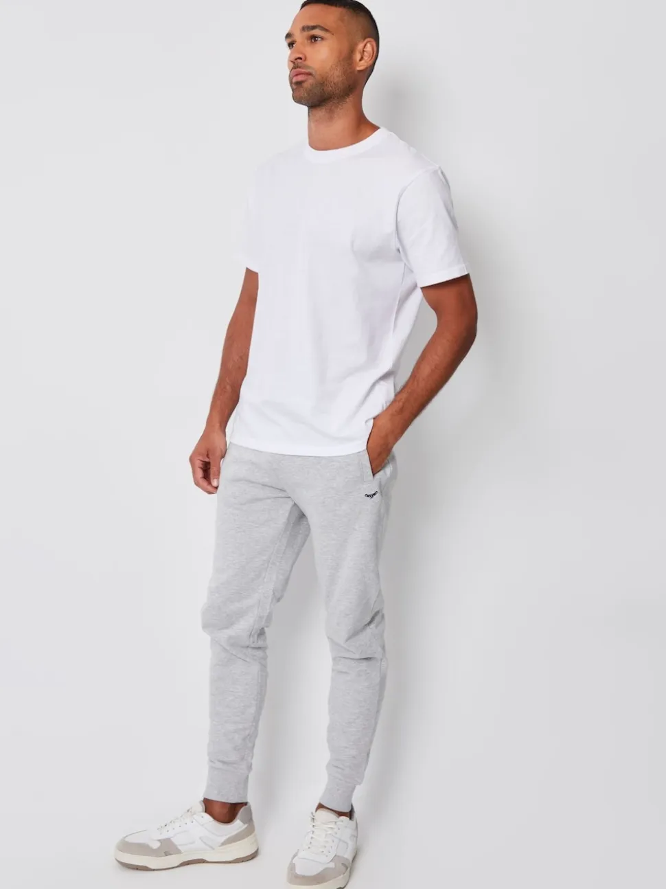 Threadbare Light Grey Cotton Blend Joggers