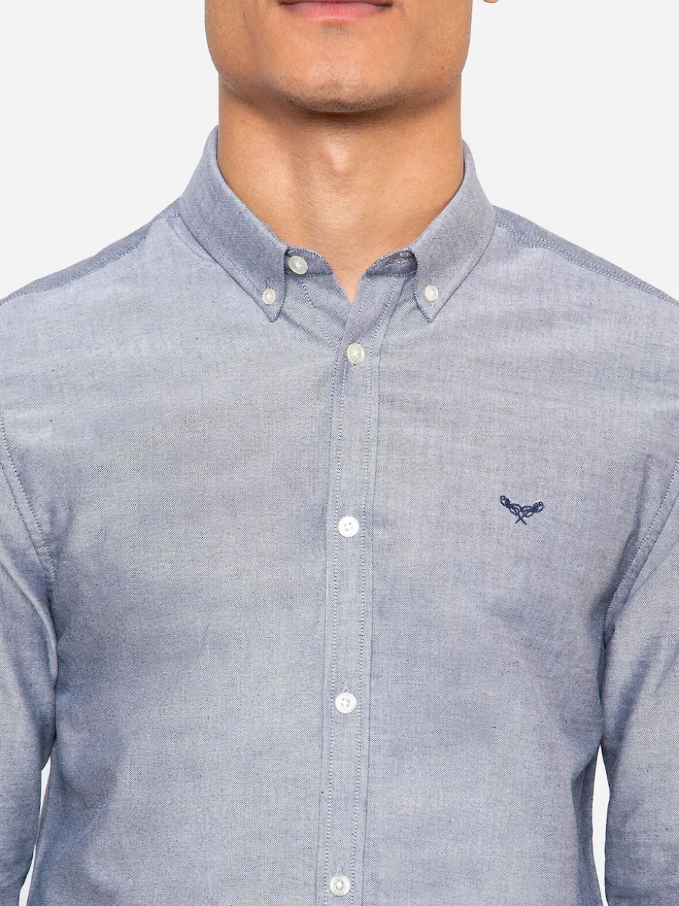 Threadbare Light Grey Oxford Long Sleeve Shirt