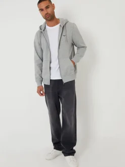 Threadbare Light Grey Zip Through Hoodie