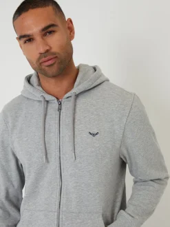 Threadbare Light Grey Zip Through Hoodie