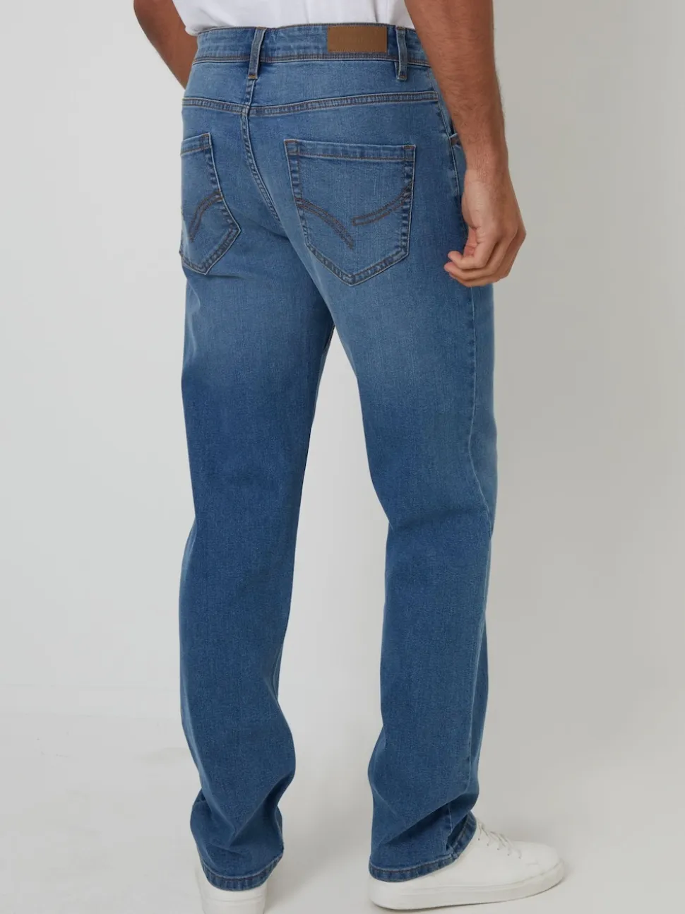 Threadbare Light Wash Straight Fit Jeans With Stretch
