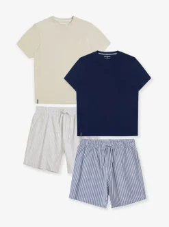 Threadbare Natural Stripe Short Sleeve Pyjamas Set 2 Pack