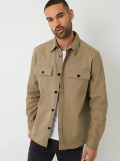 Threadbare Natural Twill Button Up Shacket
