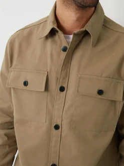 Threadbare Natural Twill Button Up Shacket