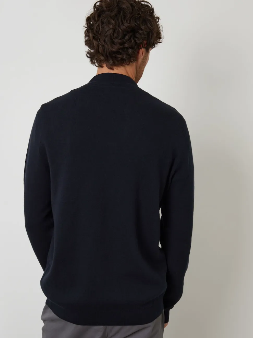 Threadbare Navy Blue Cotton Blend Knitted Cardigan