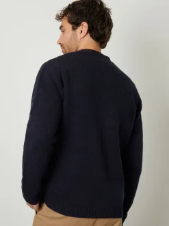 Threadbare Navy Blue Knitted V-Neck Cardigan