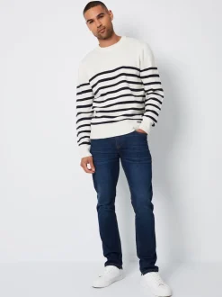 Threadbare Navy Blue Slim Fit Jeans With Stretch