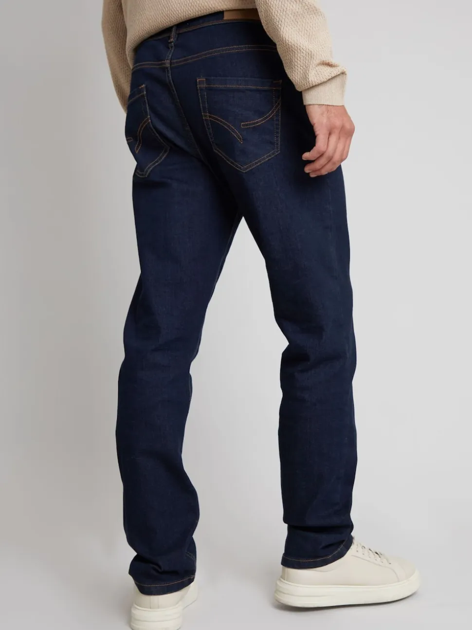 Threadbare Navy Blue Straight Fit Jeans With Stretch