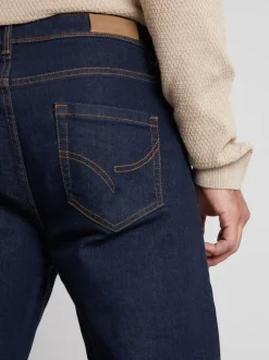 Threadbare Navy Blue Straight Fit Jeans With Stretch