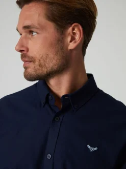 Threadbare Navy Oxford Long Sleeve Shirt